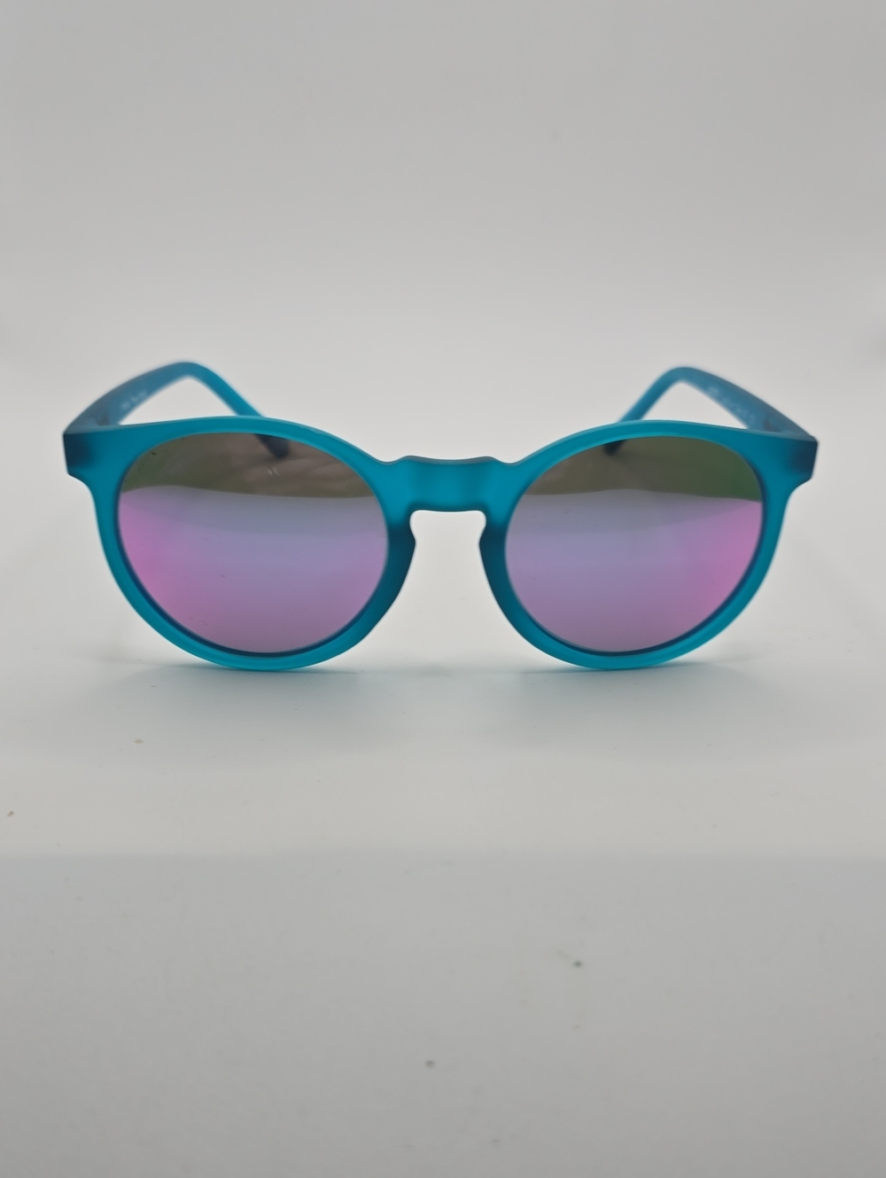 Goodr I Picked These Myself Teal Sunglasses with Pink Mirrored Lenses